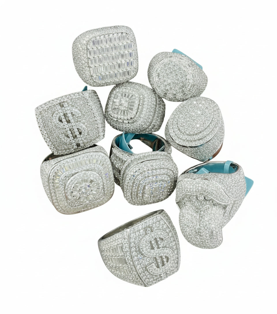 Silver & Moissnaite Rings