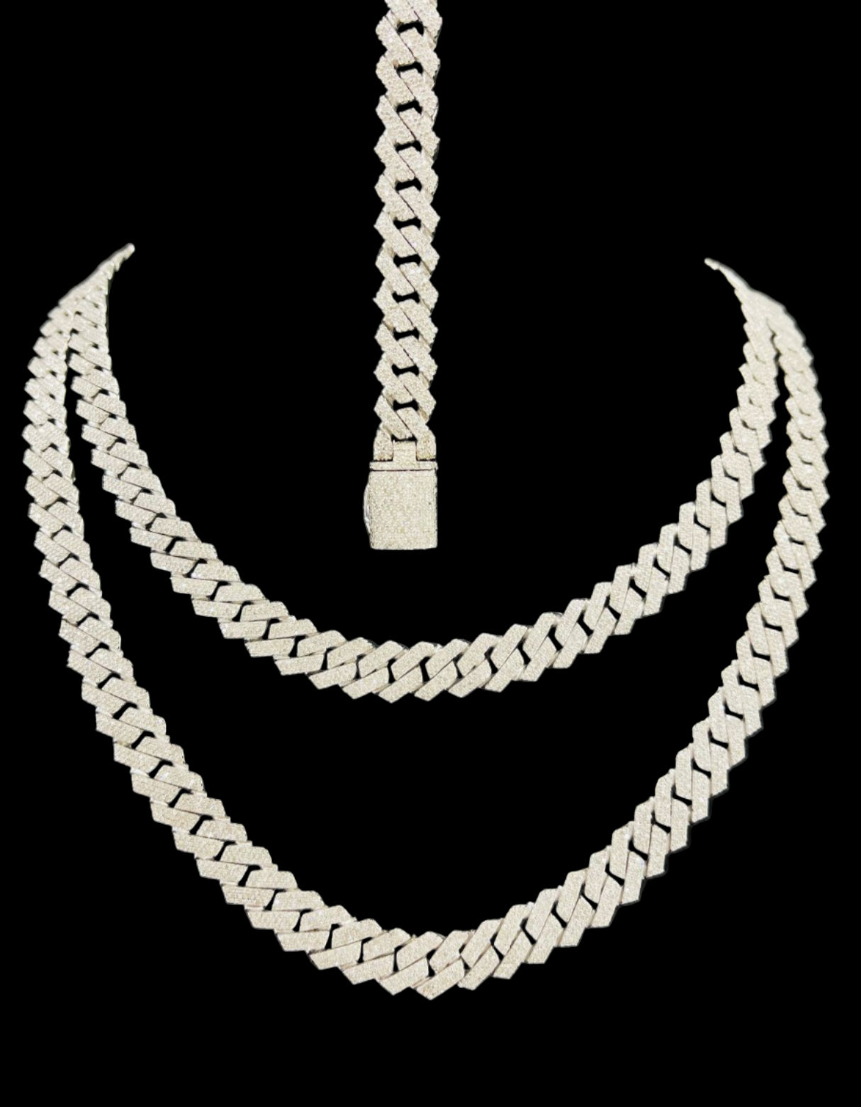 Silver & Diamond Cubans Chains 